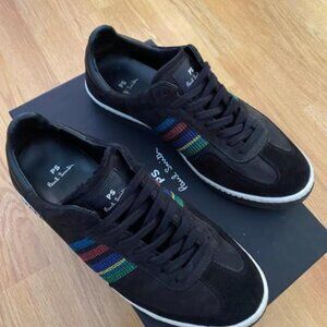 Designer Paul Smith Women's Size 9 Shoes (Black with Multi Color Stripes)